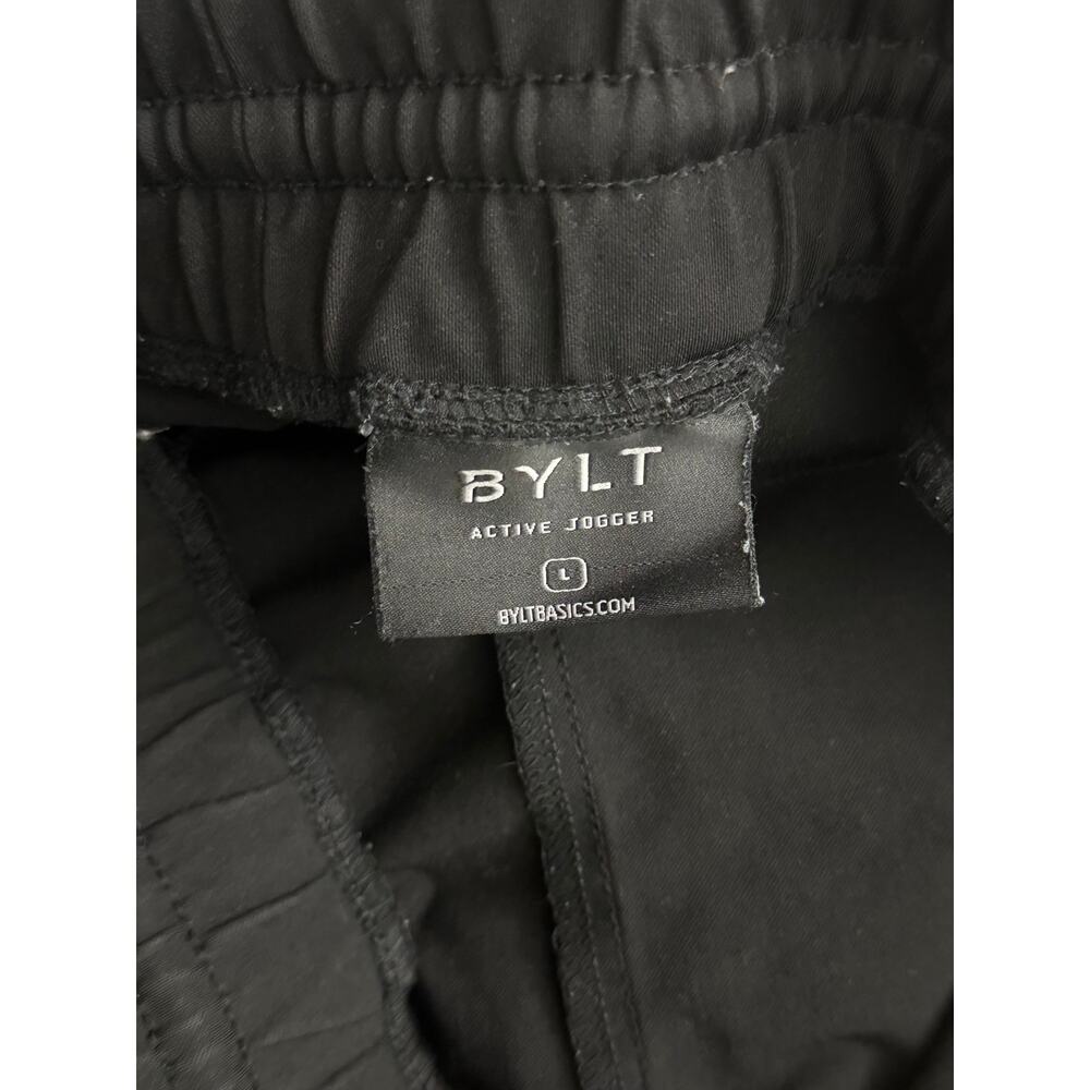 BYLT Active Jogger Pants Black Size L Relaxed Tapered Fit Side Zip Pocket - Picture 7 of 13